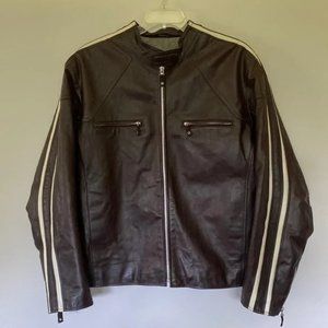 WILSON’S M Julian men’s leather striped motorcycle jacket
